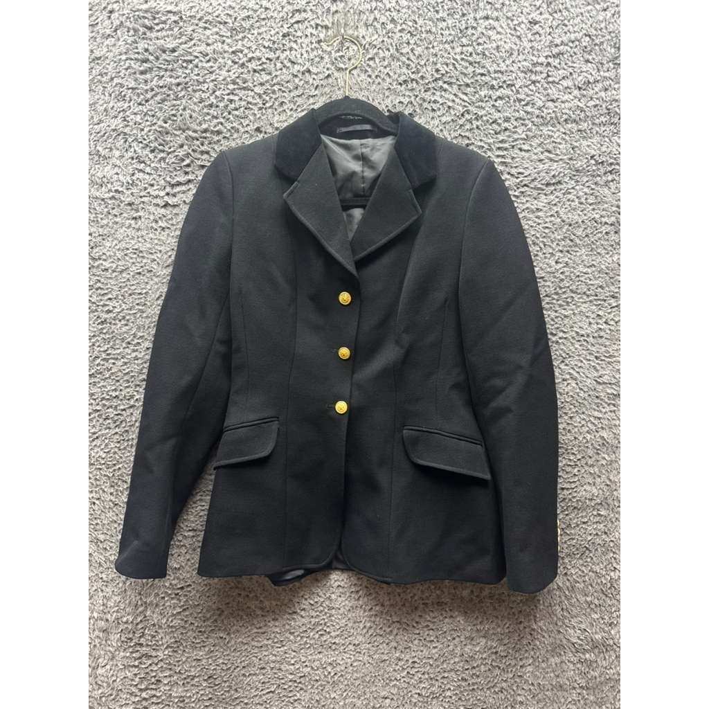 Vintage Caldene Competition Equestrian Blazer Jacket Black Womens Size 34